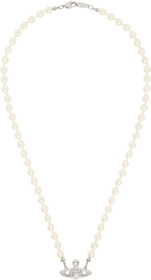 Vivienne Westwood: Mini Bas Relief Faux-Pearl Necklace | SSENSE
