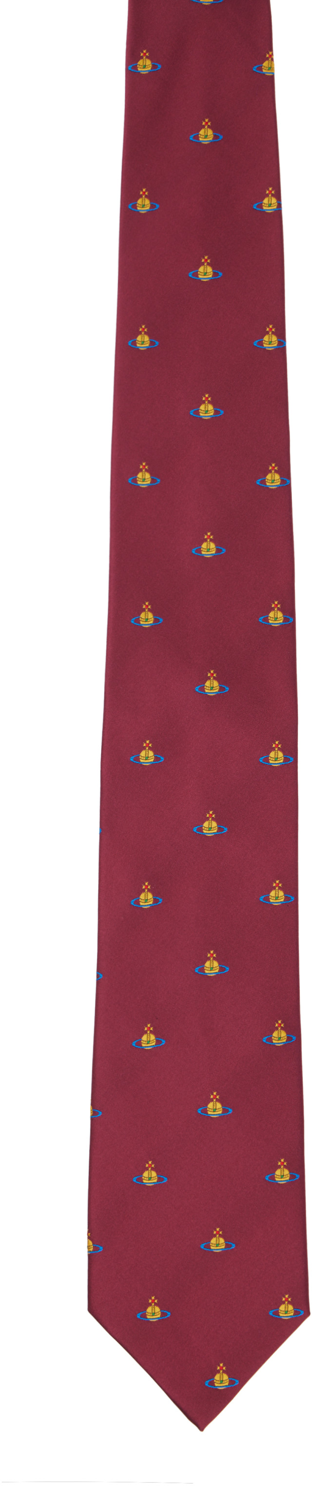 Vivienne Westwood: Burgundy 8.5cm Orb Tie | SSENSE