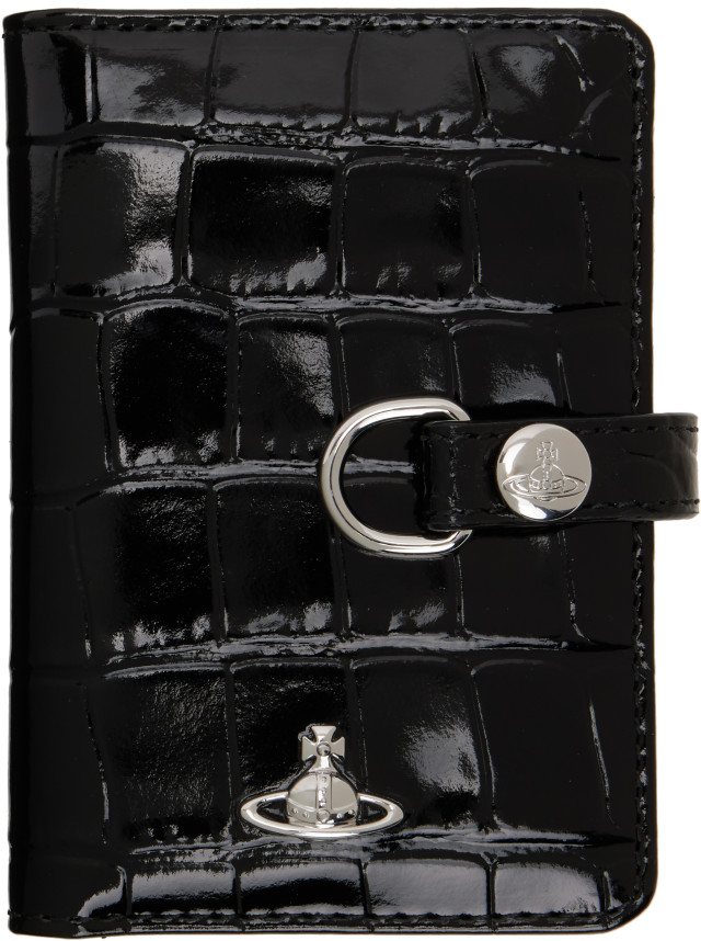 Vivienne Westwood: Black Vertical Flap Card Holder | SSENSE