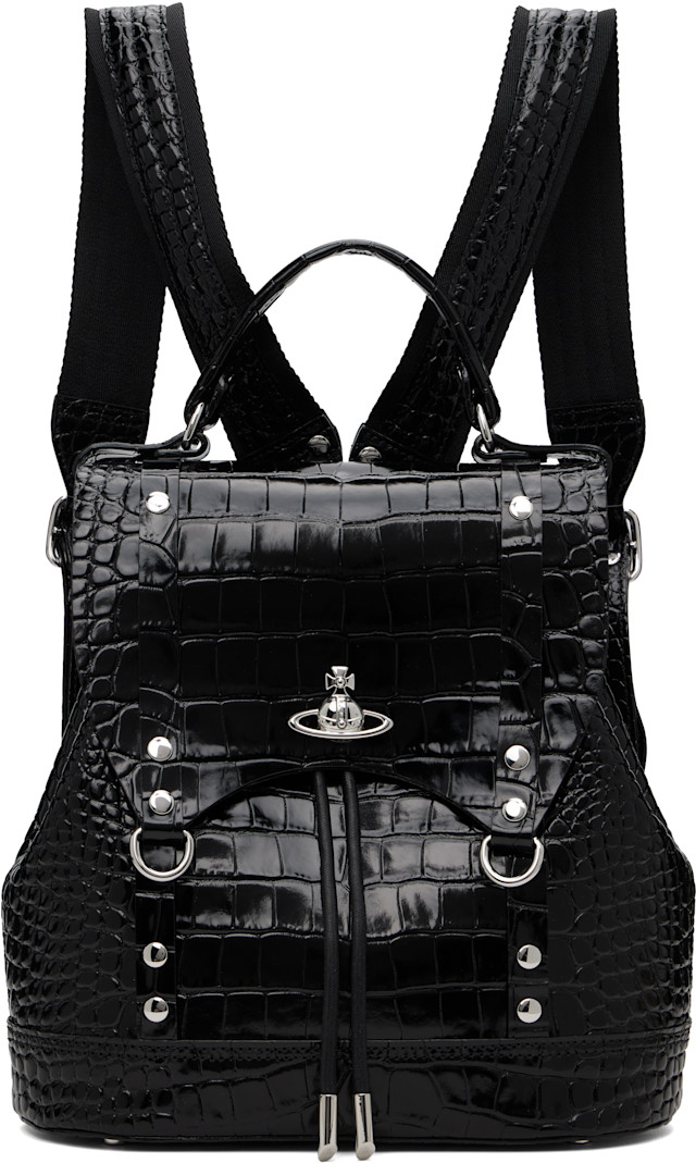 ⭐*️様 Vivienne Westwood アフリカバッグ リュック オーブ迷 Vivienne Westwood: Black Max Small Backpack | SSENSE