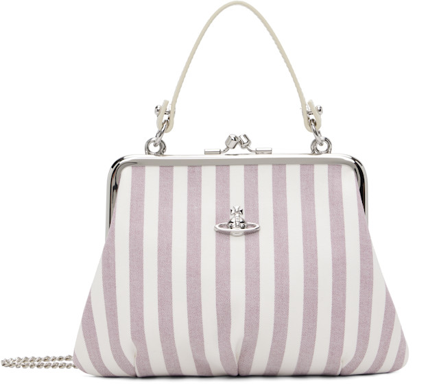 Vivienne Westwood: Burgundy & White Granny Frame Bag | SSENSE