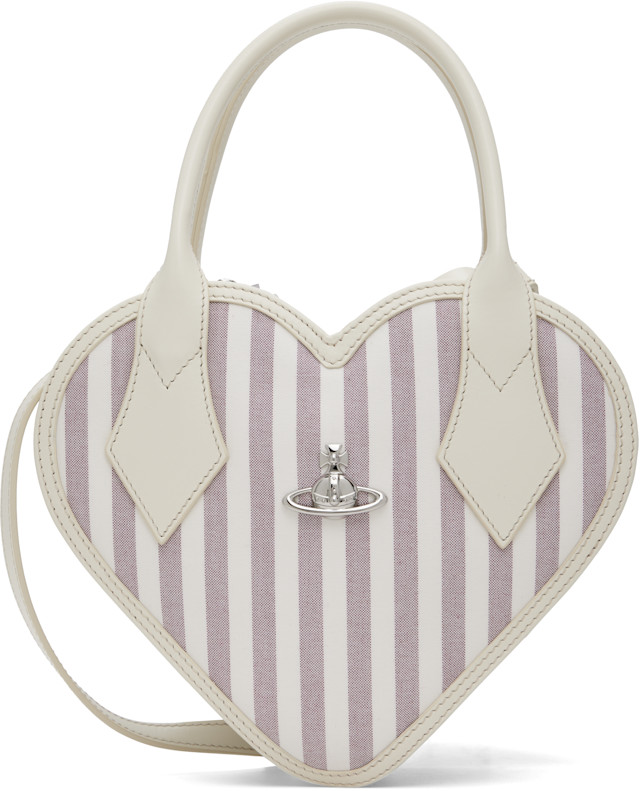 Vivienne Westwood: Off-White & Purple Josephine Heart Crossbody