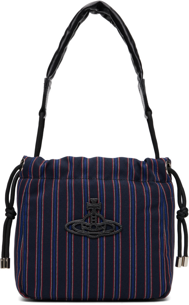 Vivienne Westwood: Navy Hilary Small Bucket Bag | SSENSE Canada