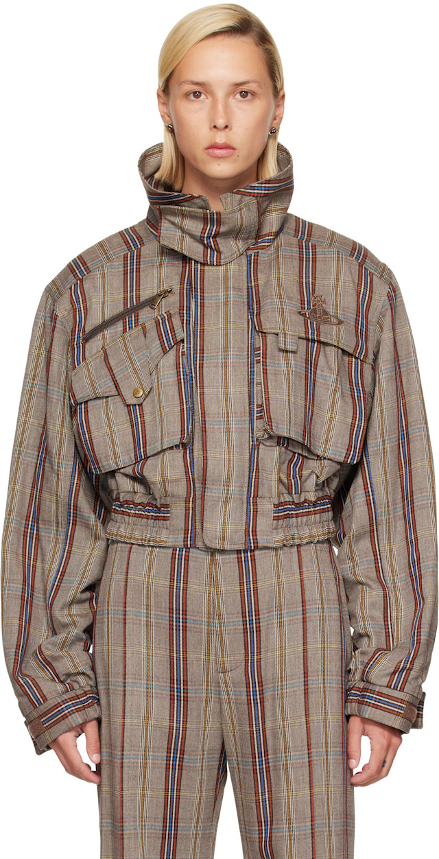 Vivienne Westwood: Taupe Memphis Cropped Bomber Jacket | SSENSE