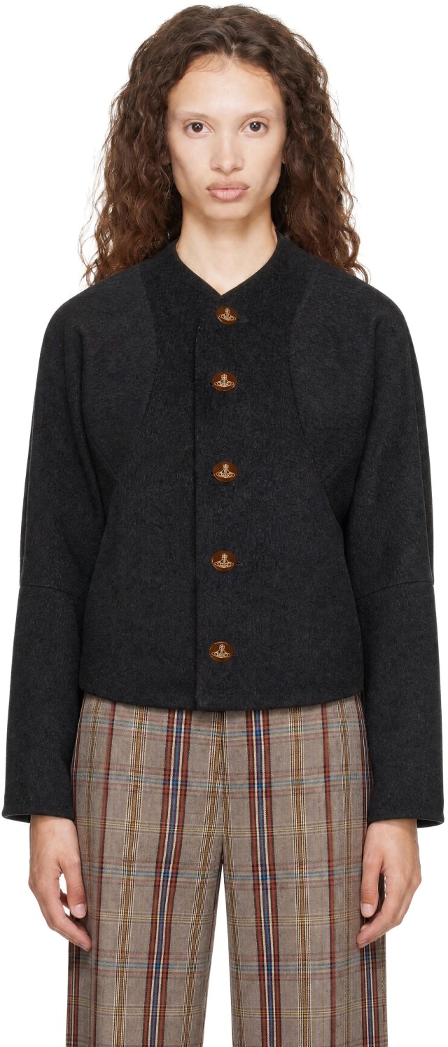 Vivienne Westwood ポロニット Vivienne Westwood: Gray Pourpoint Jacket | SSENSE