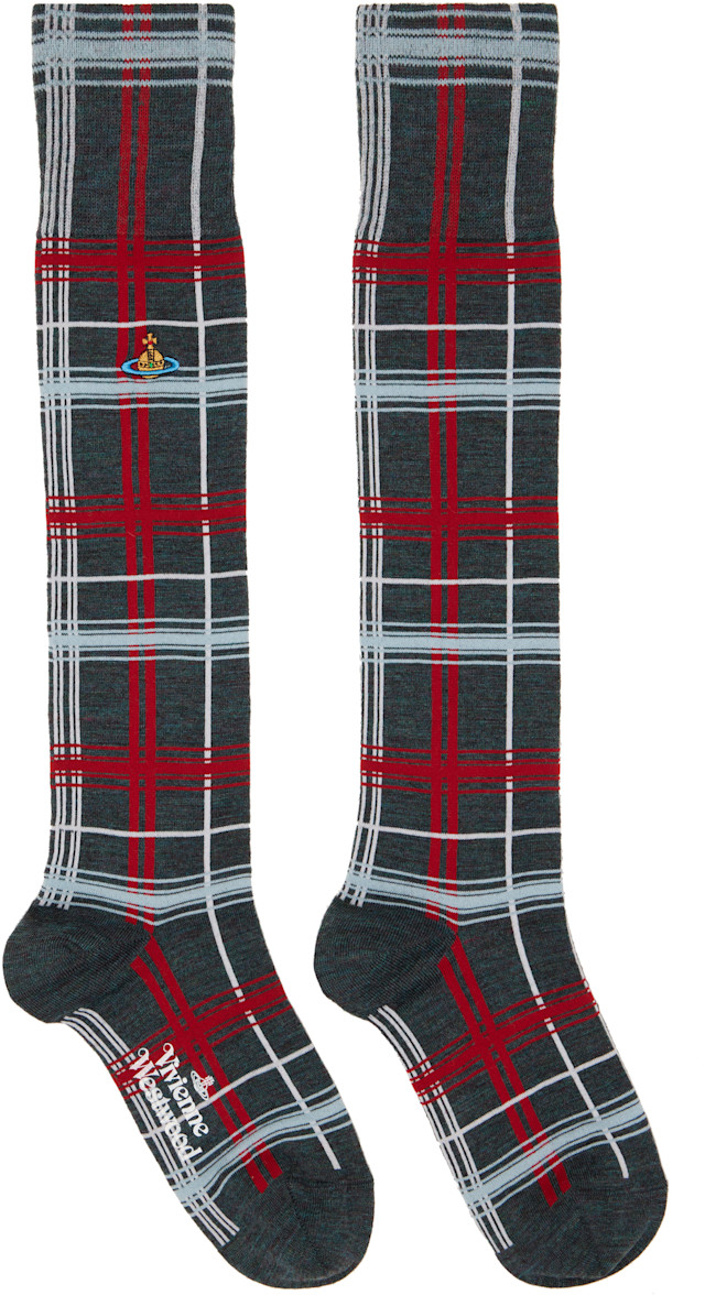 Vivienne Westwood: グレー Multicheck ソックス | SSENSE 日本