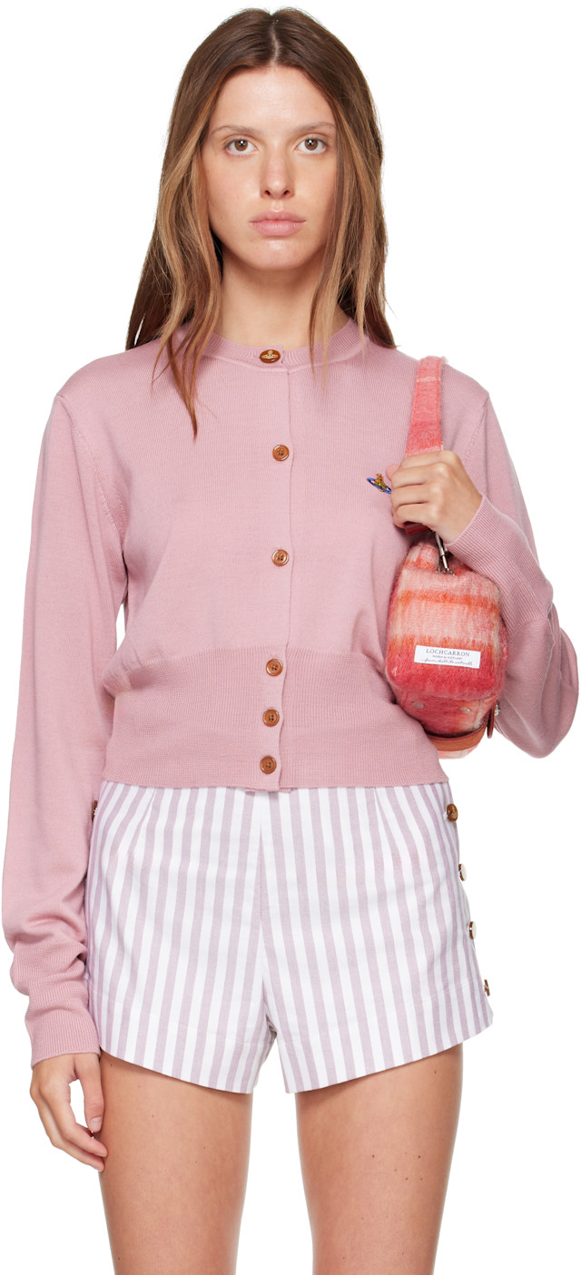 Vivienne Westwood: ピンク Bea クロップド カーディガン | SSENSE 日本