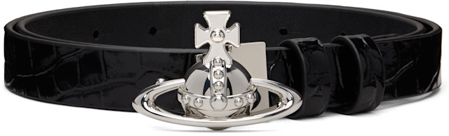 Vivienne Westwood: Black Small Orb Buckle Belt | SSENSE