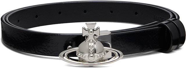 Vivienne Westwood: Black Small Orb Buckle Belt | SSENSE