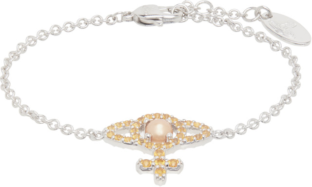 Vivienne Westwood: Olympia Faux-Pearl Chain Bracelet | SSENSE