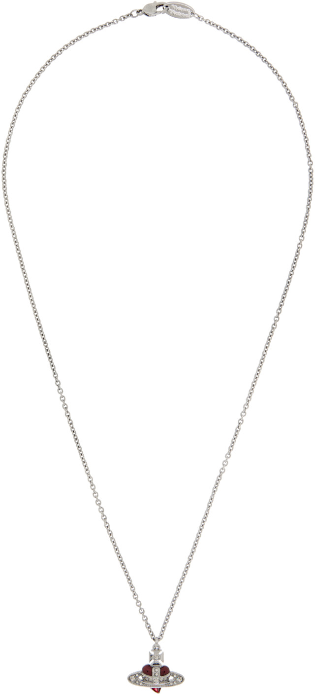 Vivienne Westwood DIAMANTE HEARTシング Vivienne Westwood: Diamante Heart Pendant Necklace | SSENSE
