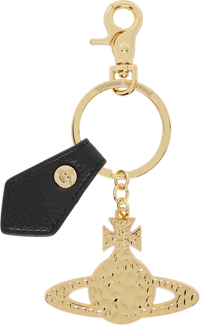 Vivienne Westwood: Gold Hammered Orb Keychain | SSENSE