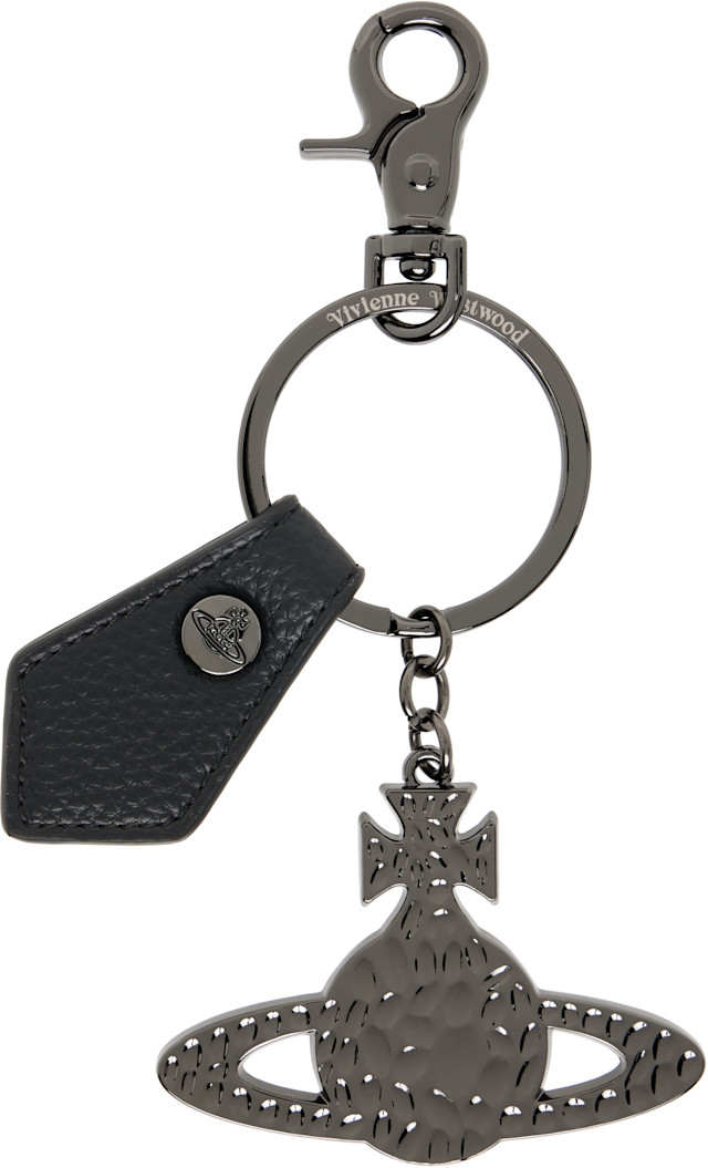 Vivienne Westwood /チャーム 便箋封筒　ノベルティ Vivienne Westwood: Gunmetal Hammered Orb Keychain | SSENSE