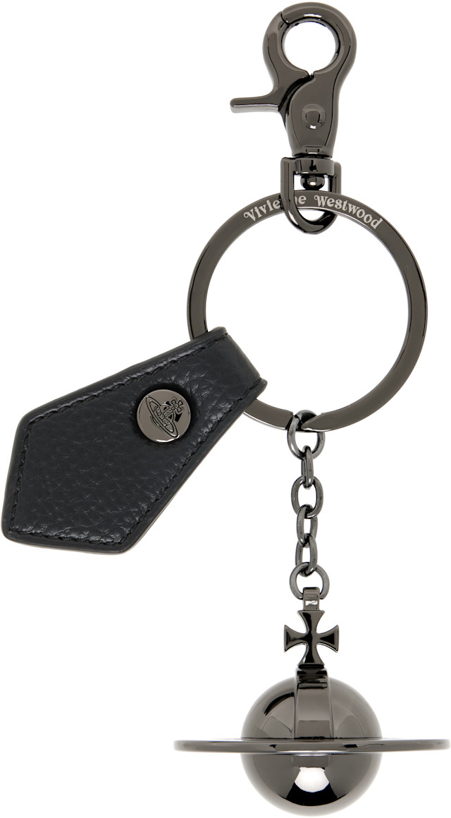Vivienne Westwood: Gunmetal 3D Orb Keychain | SSENSE