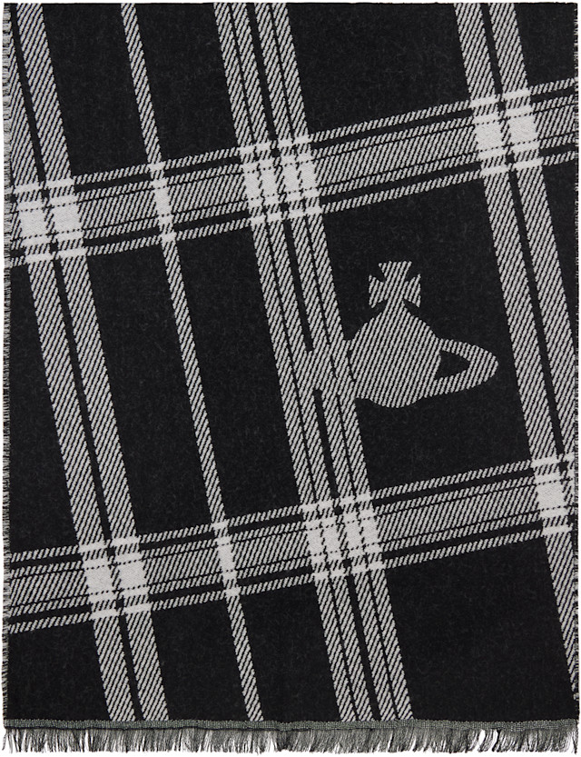 Vivienne Westwood: ブラック ウール マフラー | SSENSE 日本