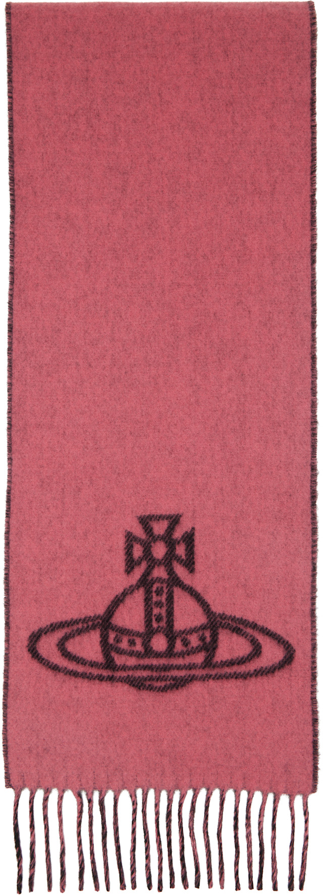 Vivienne Westwood: Black & Pink Double Face Scarf | SSENSE