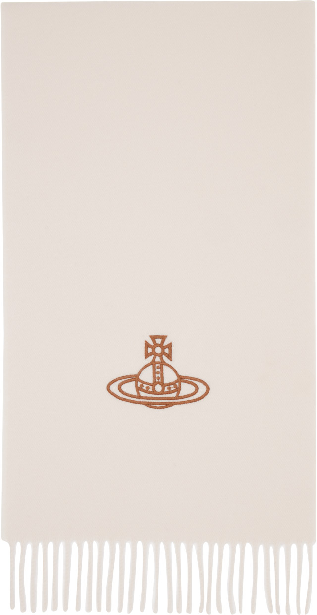 d*2様 Vivienne Westwood ノースリーブ 額縁柄 Vivienne Westwood: Off-White Embroidered Scarf | SSENSE