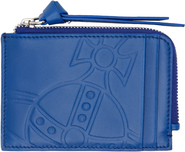 Vivienne Westwood: Blue Zip Card Holder | SSENSE
