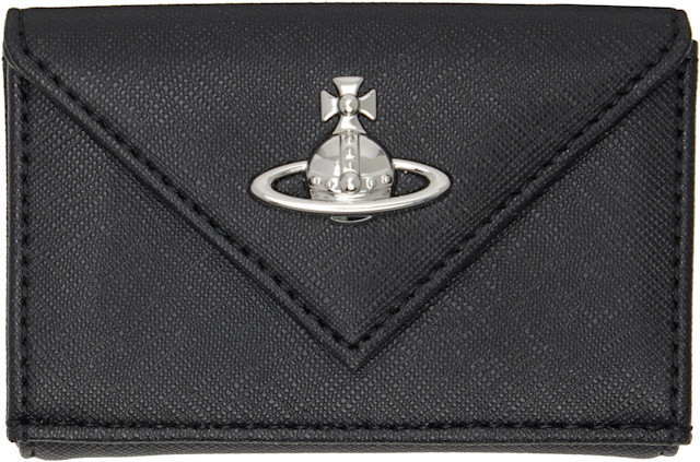 Vivienne Westwood: Black Envelope Billfold Faux-Leather Wallet