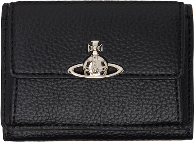 Vivienne Westwood: Black Small Flap Purse Wallet | SSENSE