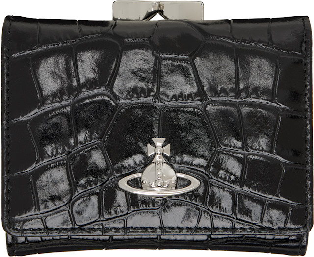 Vivienne Westwood: ブラック Small Frame 財布 | SSENSE 日本
