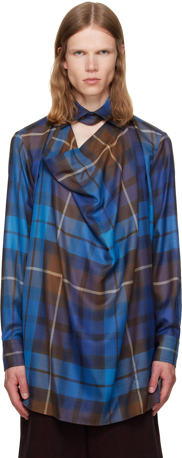 Vivienne Westwood: ブルー Square シャツ | SSENSE 日本