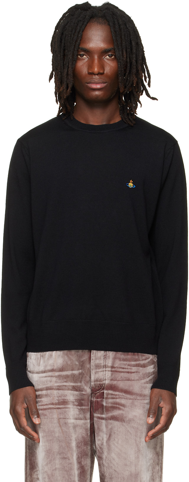Vivienne Westwood: Black Alex Round Neck Sweater | SSENSE Singapore