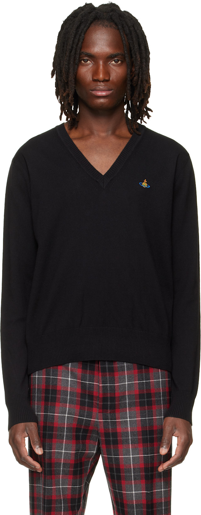 Vivienne Westwood: Black Mark V-Neck Sweater | SSENSE