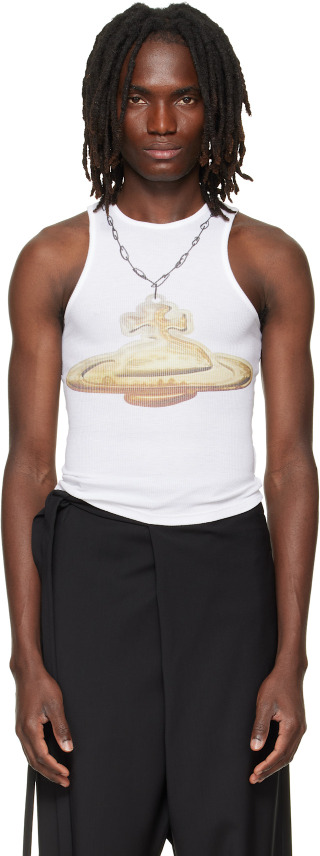 Vivienne Westwood: White Gold Orb 90s Tank Top | SSENSE