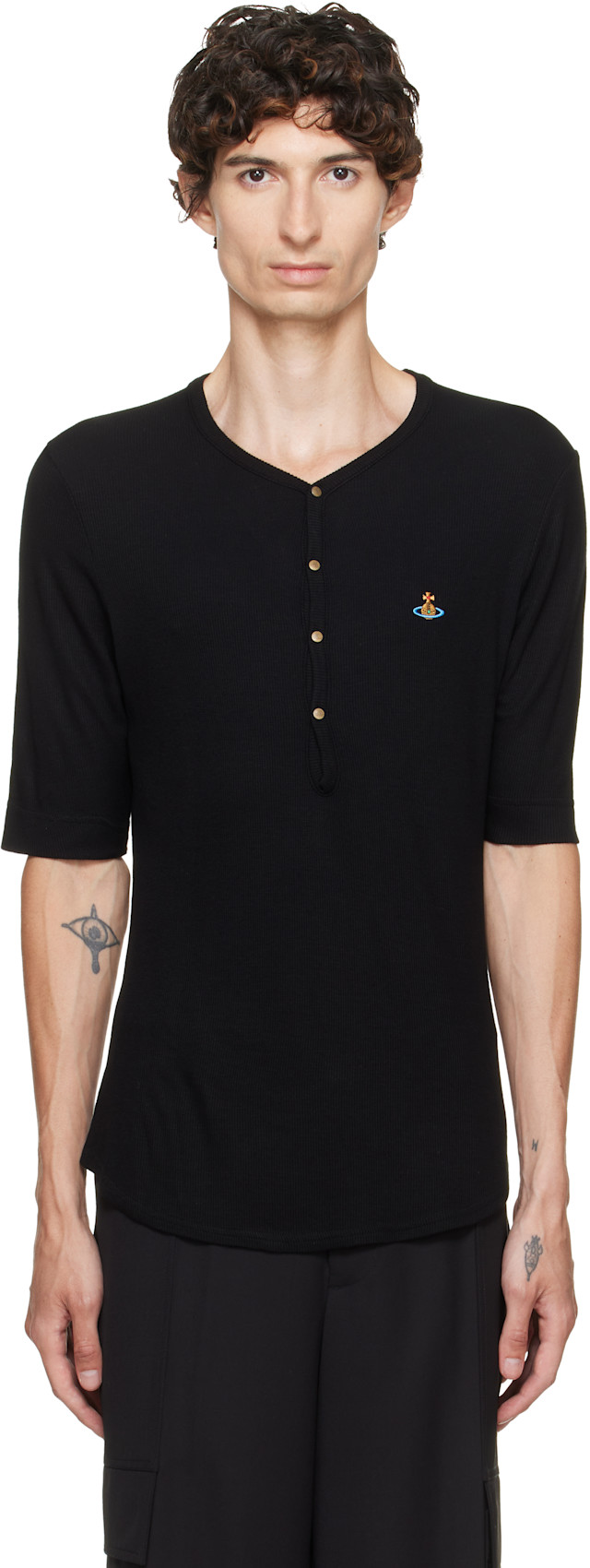 Vivienne Westwood スター柄 カットソー ヘンリーネック vivienne-westwood-black-sailor