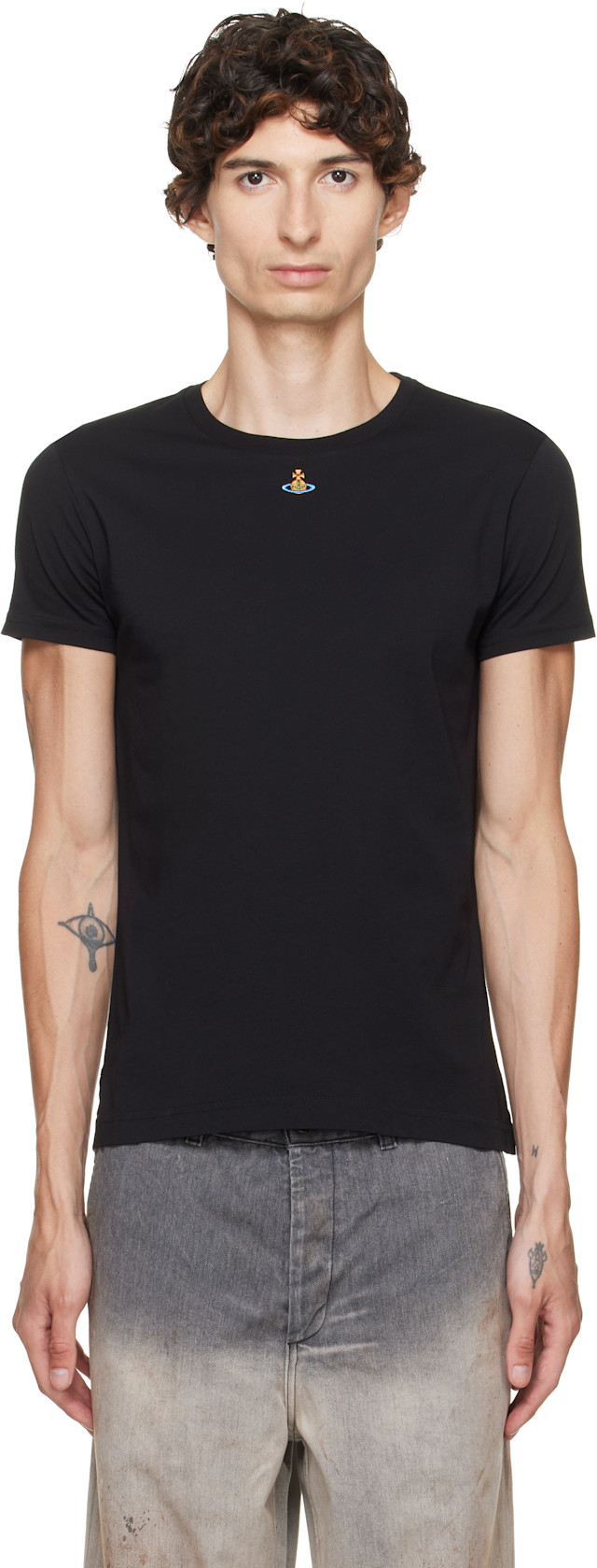 【新品】viviennewestwood ORB PERU Tシャツ　黒 Vivienne Westwood: Black Orb Peru T-shirt | SSENSE