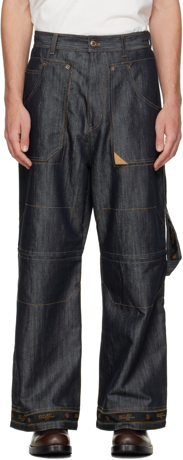 We11done: Navy Old School Denim Jeans | SSENSE