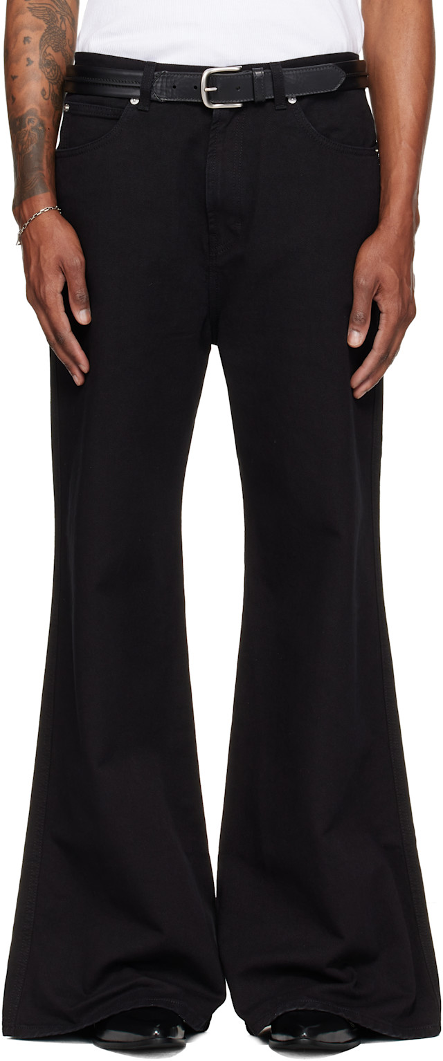 LU'U DAN: Black Denim Phat Jeans | SSENSE
