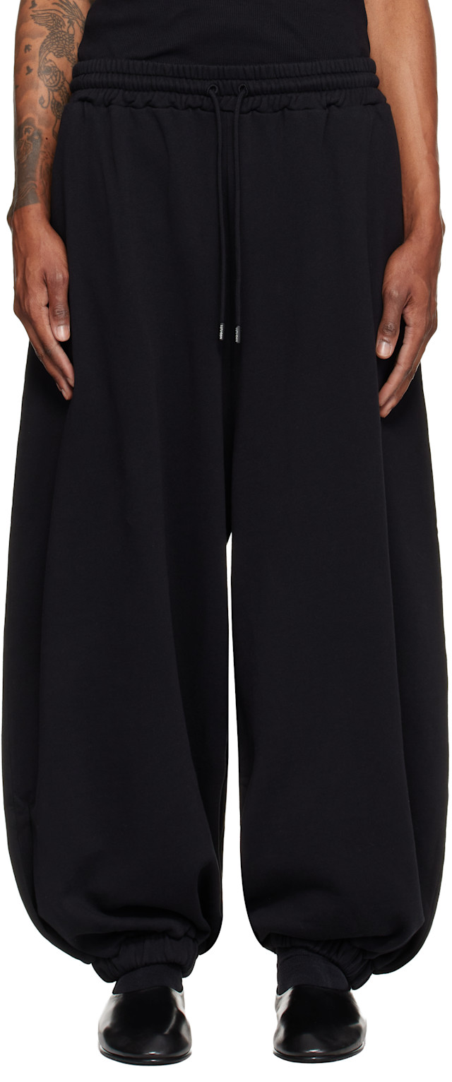 LU'U DAN: Black Baggy Bontan Sweatpants | SSENSE