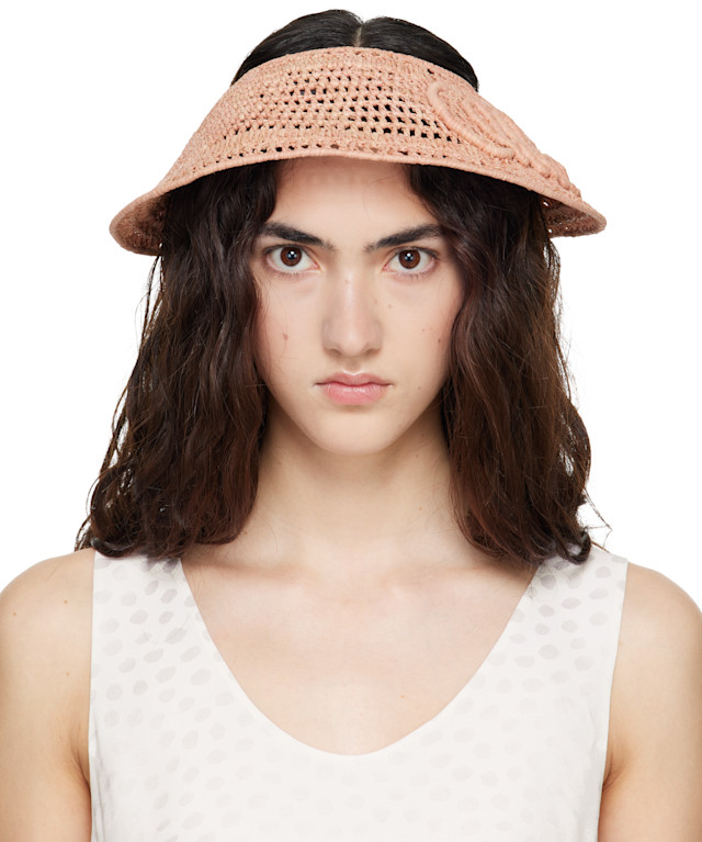Chloé: Beige 'The Chloé Raffia' Visor | SSENSE