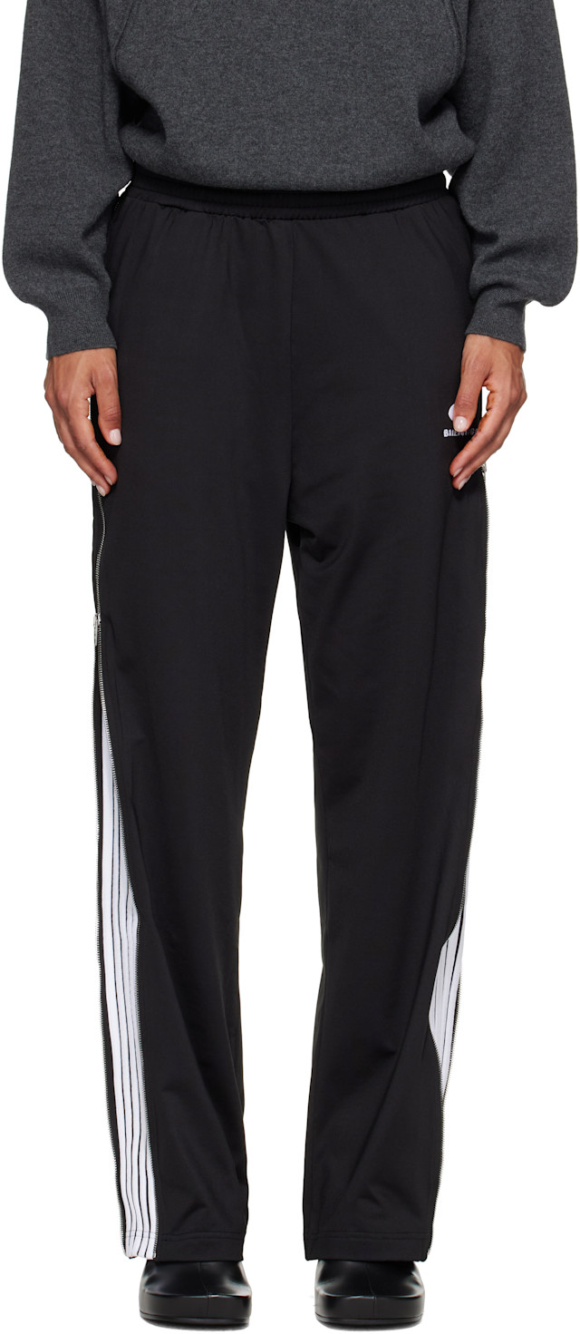 Balenciaga: Black Zipped Loop Sports Icon Sporty Track Pants | SSENSE