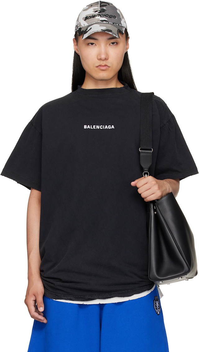 BALENCIAGA スタッフシャツ サイズ34 Balenciaga: Black Double T-Shirt | SSENSE