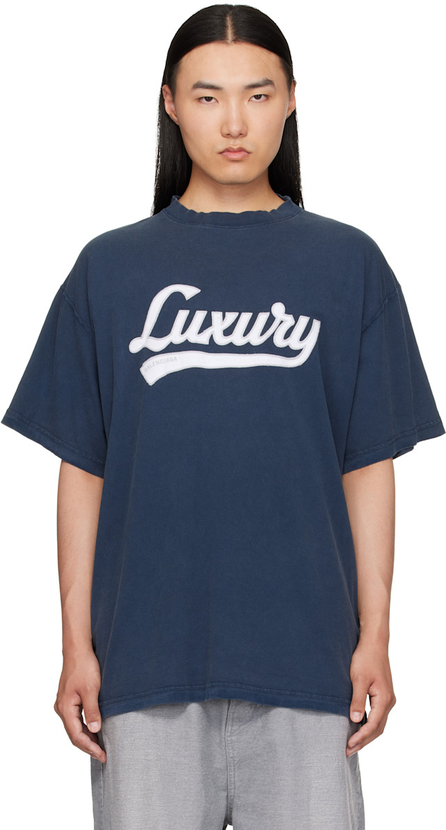 37【人気商品】Tシャツ オーバーサイズ BALENCIAGA ネイビー balenciaga-navy-luxury-t-shirt.jpg