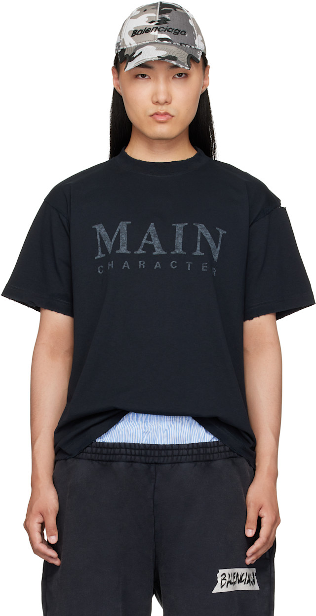 Balenciaga: ブラック 'Main Character' Tシャツ | SSENSE 日本