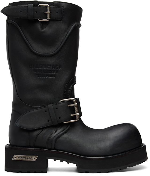 し*ん様 ︎*!様 venom boots Balenciaga: Black Venom Boots | SSENSE