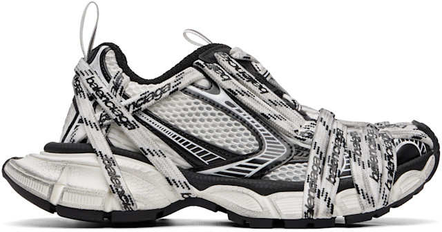 BALENCIAGA スニーカー 4278 Balenciaga: White & Black 3XL Extreme Laces Sneakers | SSENSE Canada