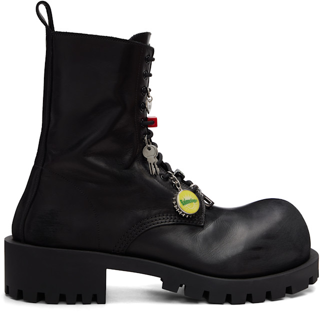 balenciaga hummer 40 ハマー バレンシアガ Balenciaga: Black Hummer Laceup Boots | SSENSE