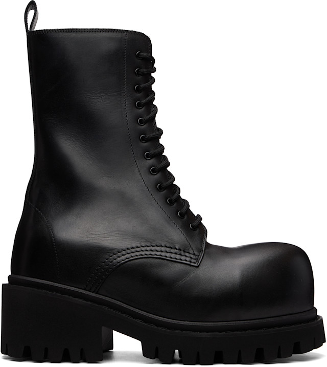 Balenciaga: Black Stomper Boots | SSENSE