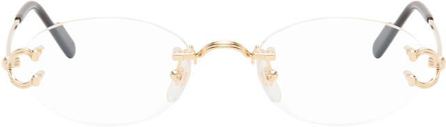 Cartier: ゴールド Signature C フレーム メガネ | SSENSE 日本
