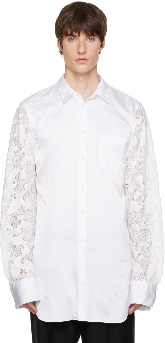 G*W様 極美品【COMME des GARCONS HOMME PLUS ジャ Comme des Garçons Homme Plus: ホワイト サテン ジャカード 水玉