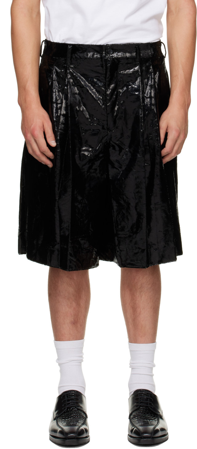 Comme des Garçons Homme Plus: ブラック Nylon Polyester Velvet
