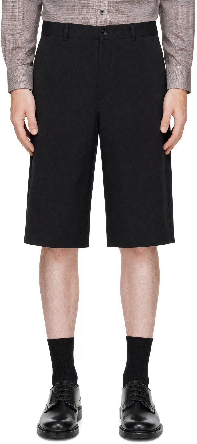 Comme des Garçons Homme Plus: ブラック ウールギャバジン ショート