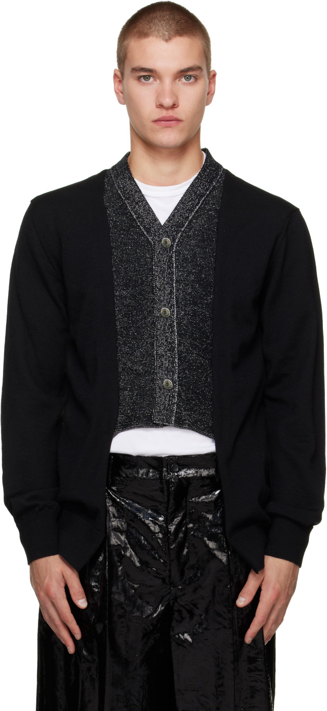 Comme des Garçons Homme Plus: ブラック Worsted Yarn ウール