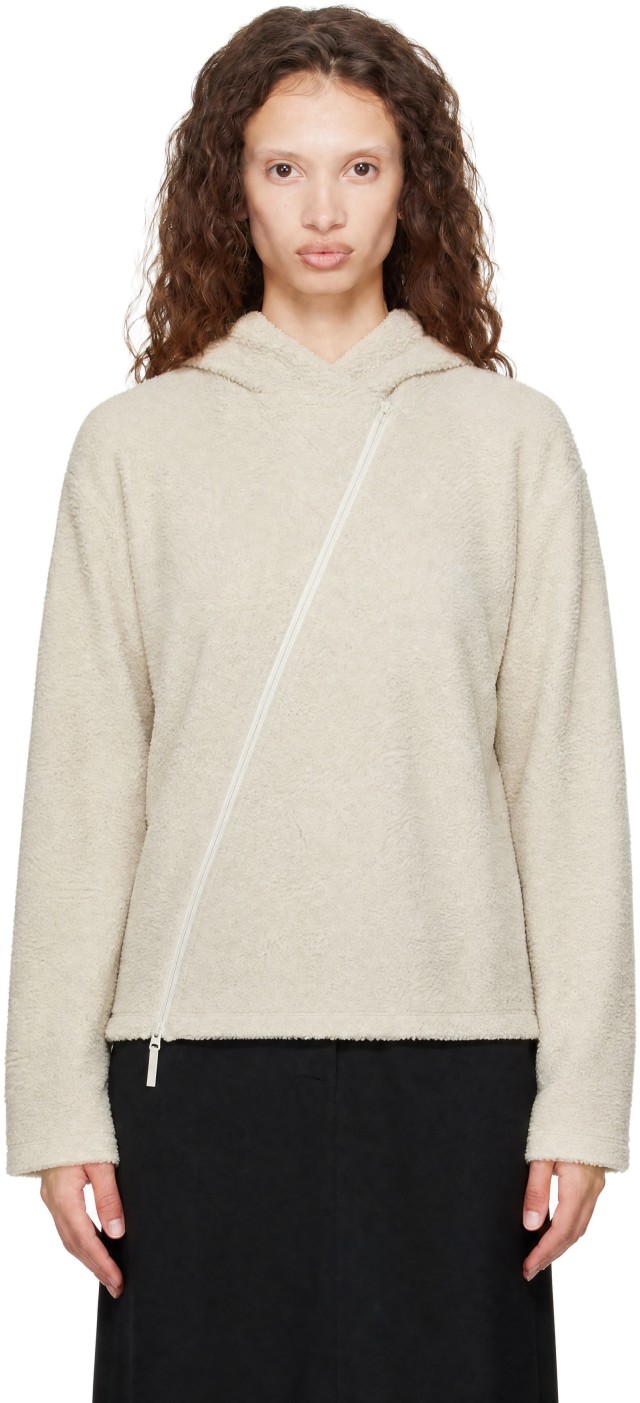 POST ARCHIVE FACTION (PAF): Green Curved Fleece Hoodie | SSENSE