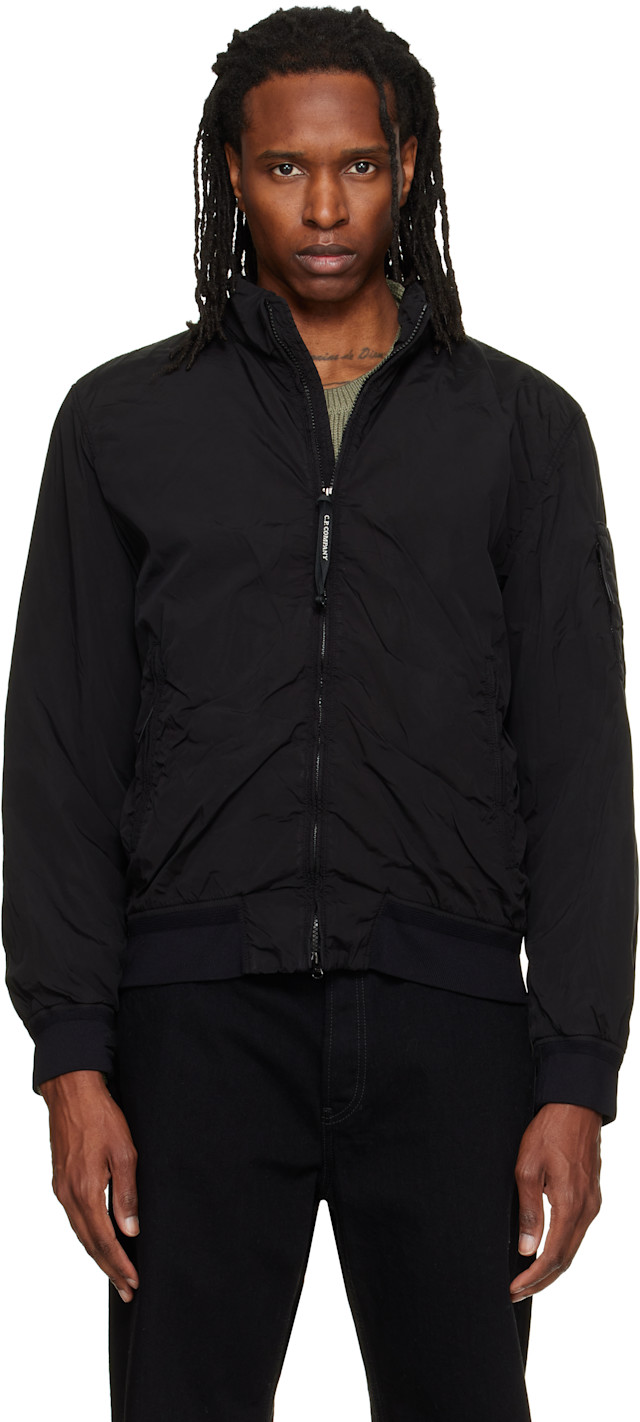 C.P. Company: Black Nycra-R Padded Bomber Jacket | SSENSE